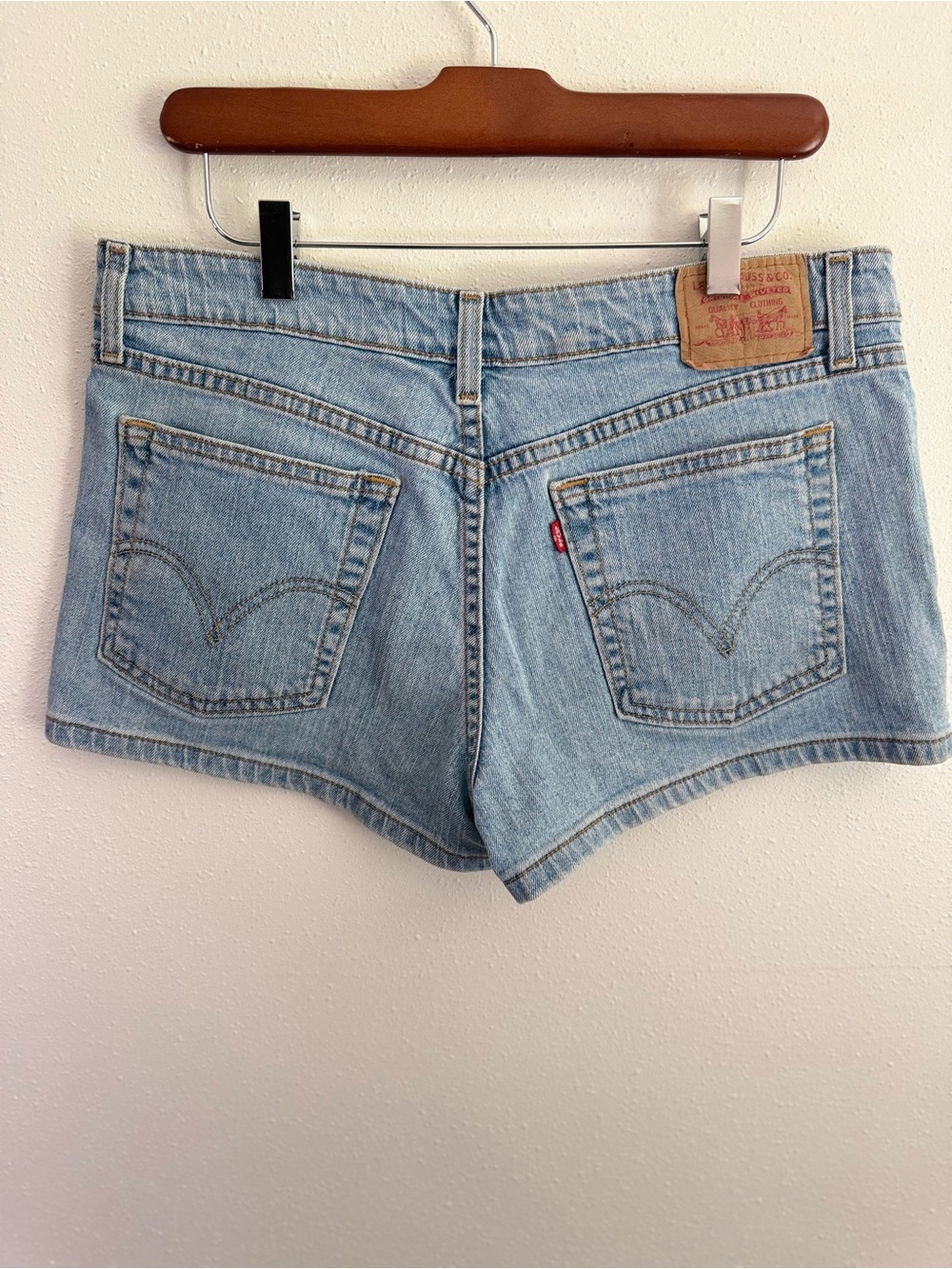 Levi’s Superlow Stretch Denim Shorts Light Wash Low Rise 11 Jr